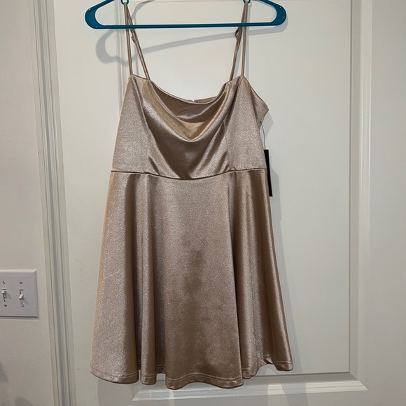 Lulus champagne A-line mini dress - Picture 1 of 2